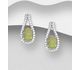 La Preciada - 925 Sterling Silver Push-Back Earrings, Decorated with Gemstones and CZ Simulated Diamonds