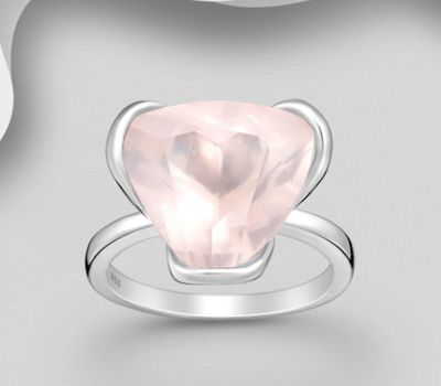 La Preciada - 925 Sterling Silver Ring, Decorated with Rose Quartz