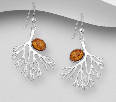 925 Sterling Silver Hook Earrings, Featuring Tree Design