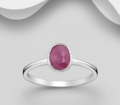 925 Sterling Silver Ring, Decorated with Gemstones