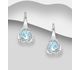 La Preciada - 925 Sterling Silver Omega Lock Earrings, Decorated with CZ Simulated Diamonds and Gemstones