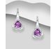 La Preciada - 925 Sterling Silver Omega Lock Earrings, Decorated with CZ Simulated Diamonds and Gemstones