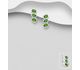 La Preciada - 925 Sterling Silver Omega Lock Earrings, Decorated with CZ Simulated Diamonds and Chrome Diopside