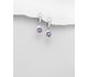 La Preciada - 925 Sterling Silver Omega Lock Earrings, Decorated with Various Gemstones