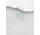 La Preciada - 925 Sterling Silver Omega Lock Earrings, Decorated with Various Gemstones