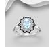 La Preciada - 925 Sterling Silver Ring, Decorated with CZ Simulated Diamonds and Various Gemstones