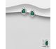 La Preciada - 925 Sterling Silver Omega Lock Earrings, Decorated with CZ Simulated Diamonds and Droplet Shape Green Agate