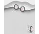 La Preciada - 925 Sterling Silver Oval Omega Lock Earrings, Decorated with CZ Simulated Diamonds and Various Gemstones