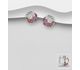 La Preciada - 925 Sterling Silver Omega Lock Earrings, Decorated with CZ Simulated Diamonds, Ethiopian Opal and Rhodolite