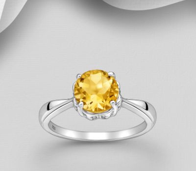 La Preciada - 925 Sterling Silver Ring, Decorated with Citrine