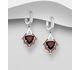 La Preciada - 925 Sterling Silver Omega Lock Earrings, Decorated with CZ Simulated Diamonds and Various Gemstones