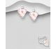 La Preciada - 925 Sterling Silver Omega Lock Earrings, Decorated with Rose Quartz