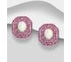 La Preciada - 925 Sterling Silver Omega Lock Earrings, Decorated with Various Gemstones