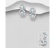 La Preciada - 925 Sterling Silver Omega Lock Earrings, Decorated with Various Gemstones and CZ Simulated Diamonds