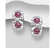 La Preciada - 925 Sterling Silver Omega Lock Earrings, Decorated with Various Gemstones and CZ Simulated Diamonds