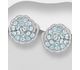 La Preciada - 925 Sterling Silver Omega-Lock Earrings, Decorated with Sky-Blue Topaz and CZ Simulated Diamonds