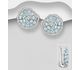 La Preciada - 925 Sterling Silver Omega-Lock Earrings, Decorated with Sky-Blue Topaz and CZ Simulated Diamonds