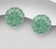 La Preciada - 925 Sterling Silver Omega Lock Earrings, Decorated with Emerald