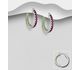 La Preciada - 925 Sterling Silver Hoop Earrings, Decorated with Various Gemstones