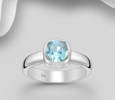 925 Sterling Silver Solitaire Ring, Decorated with Various Gemstones