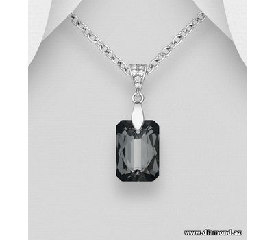 Sparkle by 7K - 925 Sterling Silver Pendant, Decorated with Fine Austrian Crystal and CZ Simulated Diamonds
