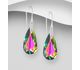 Sparkle by 7K - 925 Sterling Silver Pear-Shaped Hook Earrings Decorated with CZ Simulated Diamonds & Fine Austrian Crystals