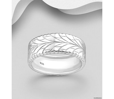 925 Sterling Silver Band Ring, 8 mm Wide